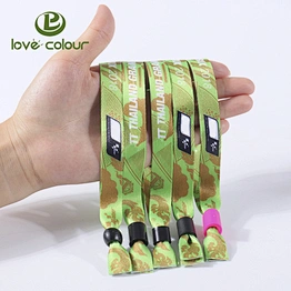 Popular Custom Colorful Printed Textile Wristband with Lock
