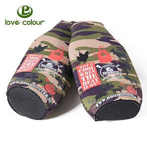 Neoprene insulated tube camouflage beer bottle stubby holder