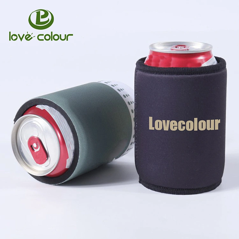 Customized logo print neoprene foam beer stubby holder with base