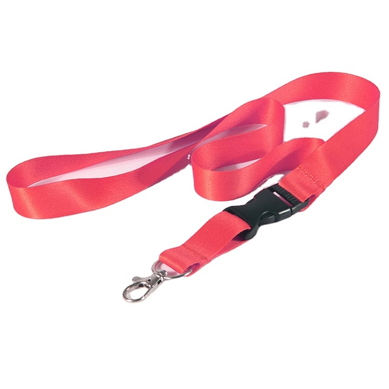 Custom logo polyester blank red lanyard keychain strap