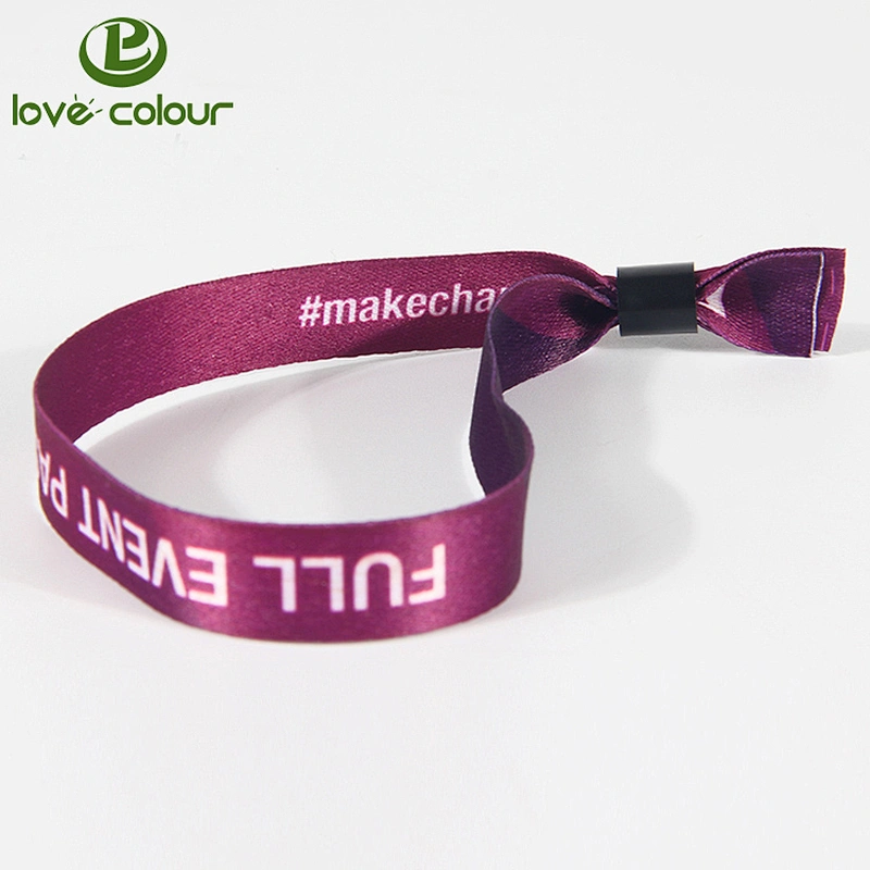 Custom polyester fabric sublimation wristbands with slide lock