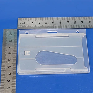 Custom hard plastic id card holder/Crystal ID card holder with strap