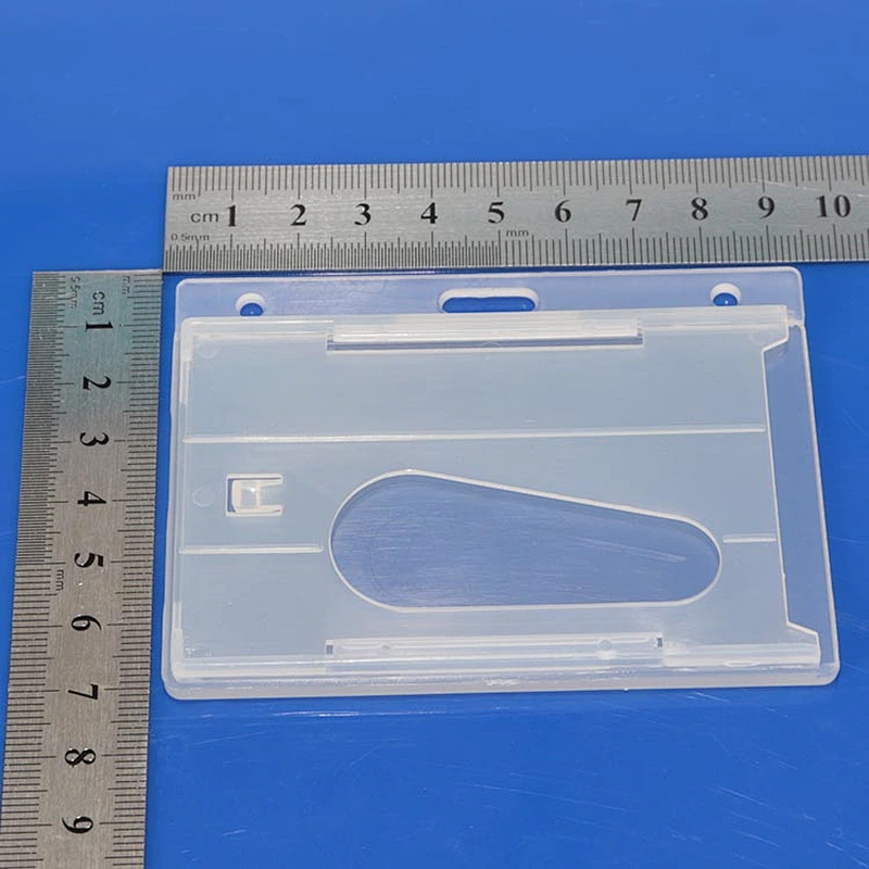 Custom hard plastic id card holder/Crystal ID card holder with strap