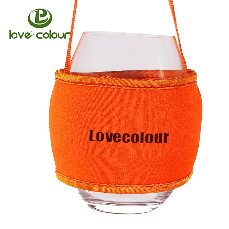 New product Custom Neoprene Wine Cup Holder With Strap