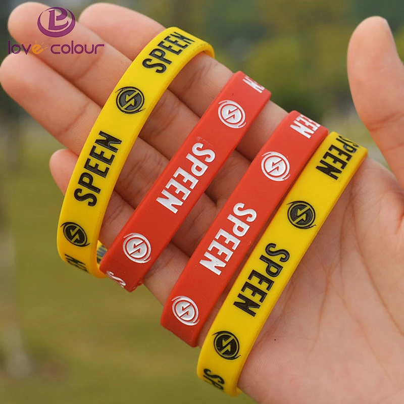 Printed Logo Soccer Silicone Wristband Bracelet Custom CMYK
