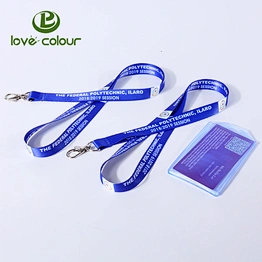 Custom Plastic Business Work ID Card Badge Holder Polyester Strap Lanyard Rope