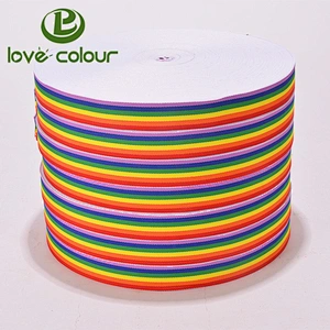 Factory supply wholesale polyester rainbow webbing strap band