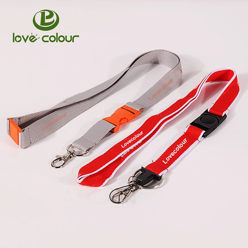 Lovecolour polyester screen-printed lanyard with logo custom