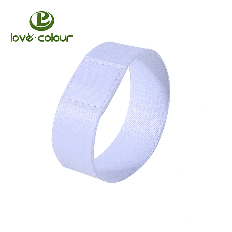 Factory custom polyester elastic fabric rfid wristband for festival party
