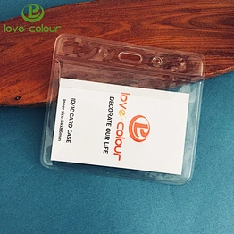Hot sale waterproof PVC Horizontal Vinyl ID Card Holder