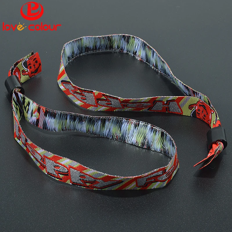 Polyester Custom Gifts Personalized Embroidered Fabric Wristbands For Charity