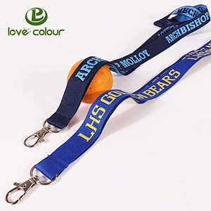 Custom polyester woven jacquard lanyard string with plastic detach clip
