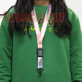 Custom printed polyester college lanyards for id holder