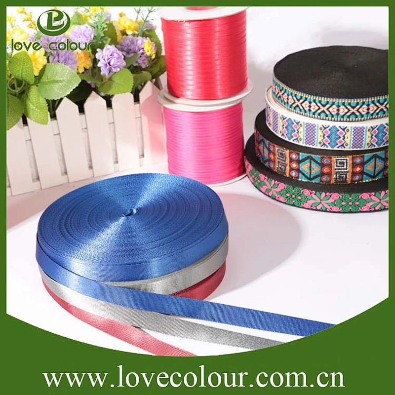 Factory direct custom polyester fabric bright blue grosgrain ribbon strap