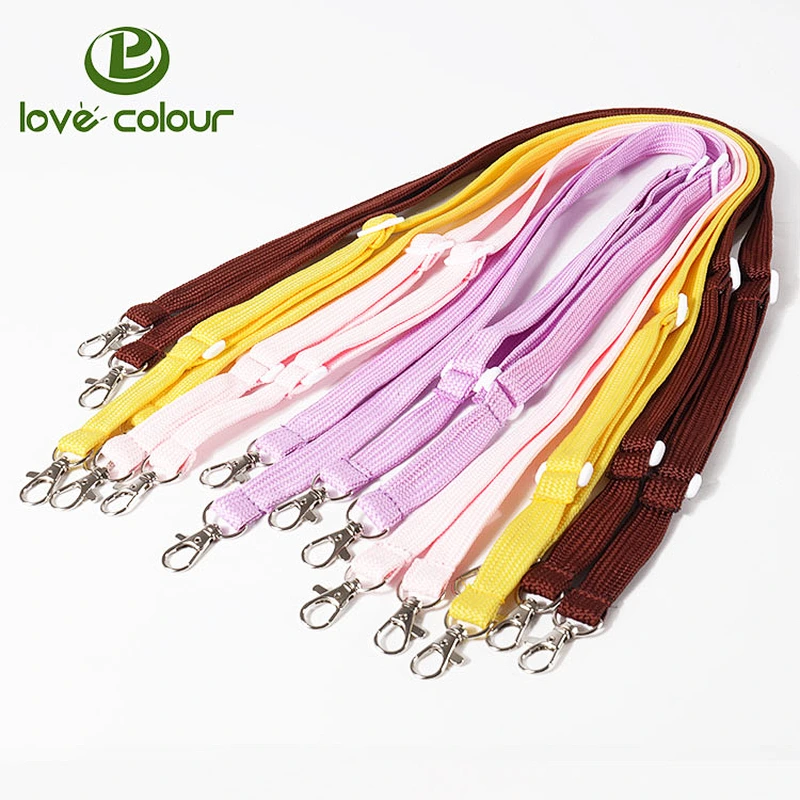 Custom polyester tube blank lanyard strap with two hooks