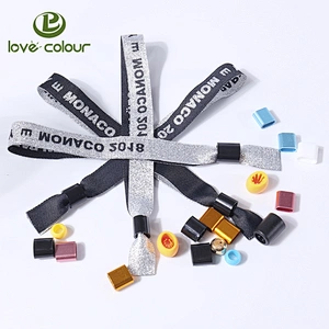 Custom Fabric Polyester Woven Bracelets One Time Secure Wristband For Event And Festival