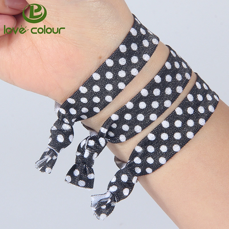 Custom Fashion Polyester Printing Elastic Knotted Hair Tie