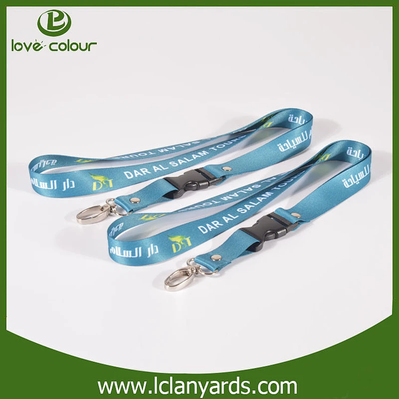 New custom cheap full color printing polyester neck strap