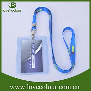 PVC horizontal or upright transparent badge holder with lanyards