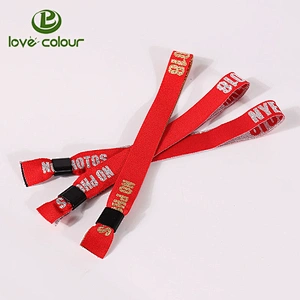 Cheap custom polyester decoration woven wristbands for wholesale