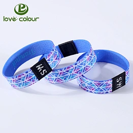 Guangzhou factory custom event access control elastic wristband with design logo