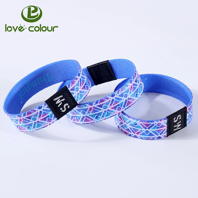 Guangzhou factory custom event access control elastic wristband with design logo