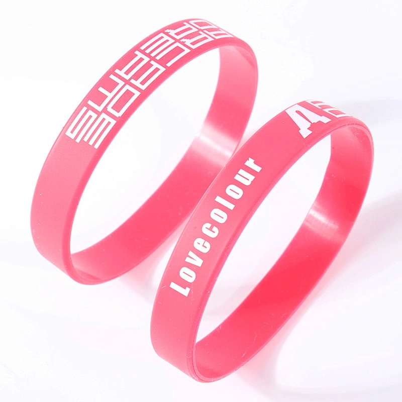 Promotional gifts sport rubber bracelet silicone wristbands in red