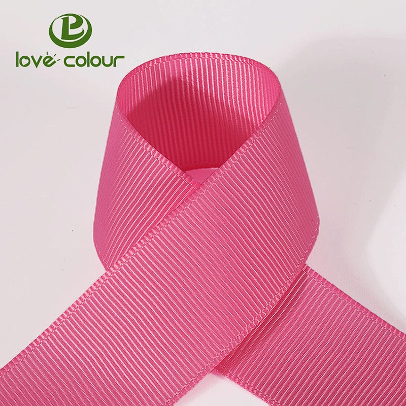 Customized polyester printed grosgrain ribbon for gift packing with gold stamping logo