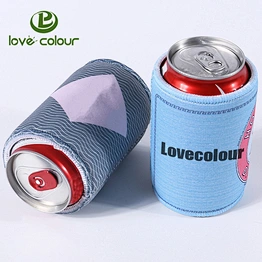 Custom logo printed neoprene stubby holder sleeve with base