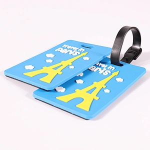 Travel Custom Cartoon PVC Soft Silicone Luggage Tags Rubber Bag Tags