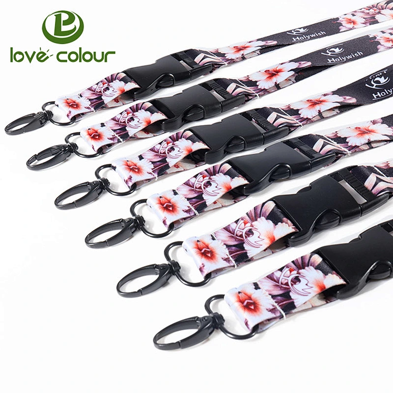 Custom Both Side Imprinted Lanyard Neck Strap with metal Clip Attachment