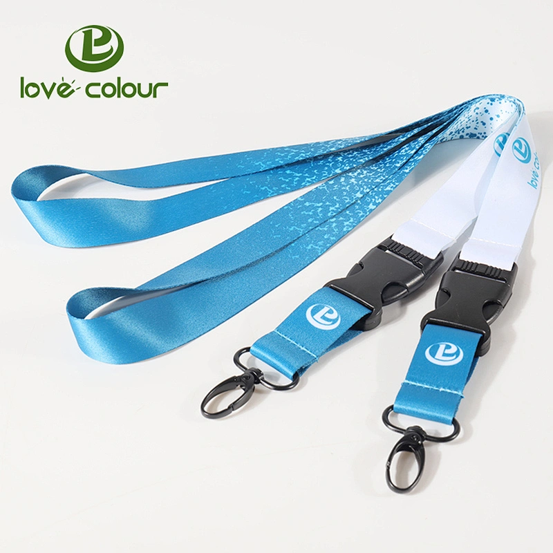 Fashionable personalised sublimation logo lanyard with oval hook