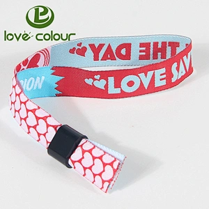 New product polyester ribbon wristbands with colorful lock