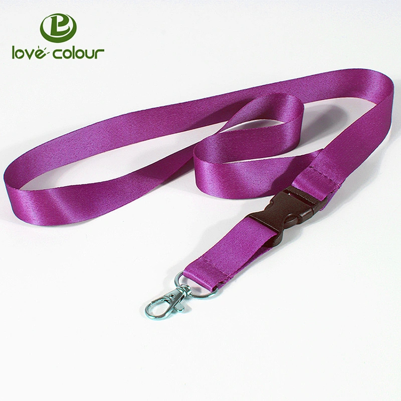 Custom Plain sublimation lanyard with metal hook and safety buckle