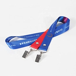 Good quality custom polyester event lanyards strap with two hooks for id card holder