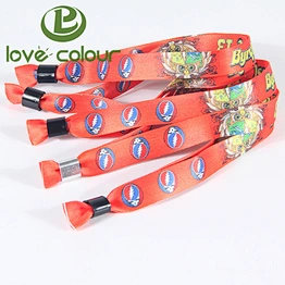 Custom Made Sublimation Printing Fabric Wristband for Park Tickets