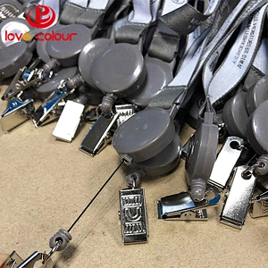 Plastic pull reel /key reel /badge reel with 60cm length nylon cord