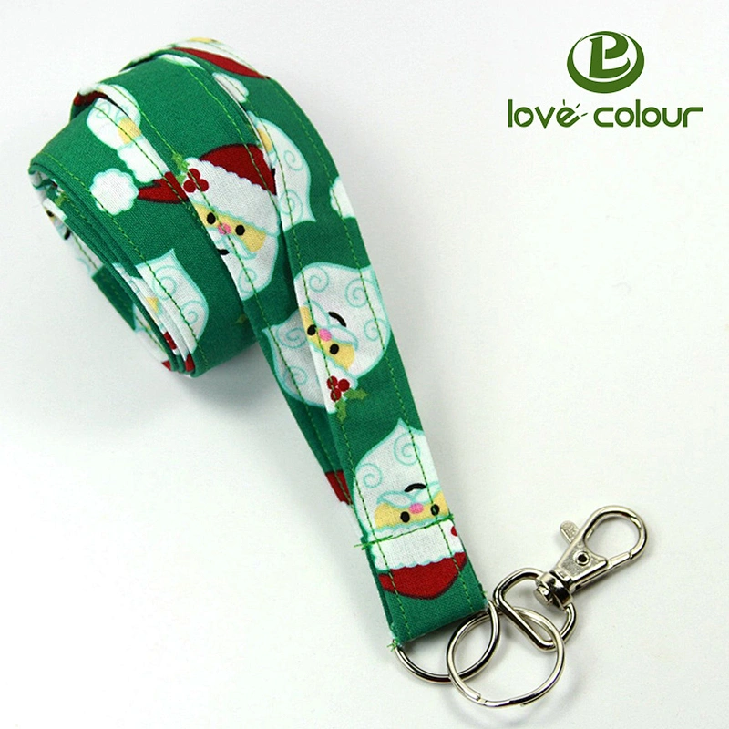 Custom Festival promotion gift sublimation printing Christmas ribbon lanyard