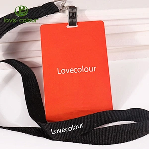 Custom plastic ID card with polyester lanyard