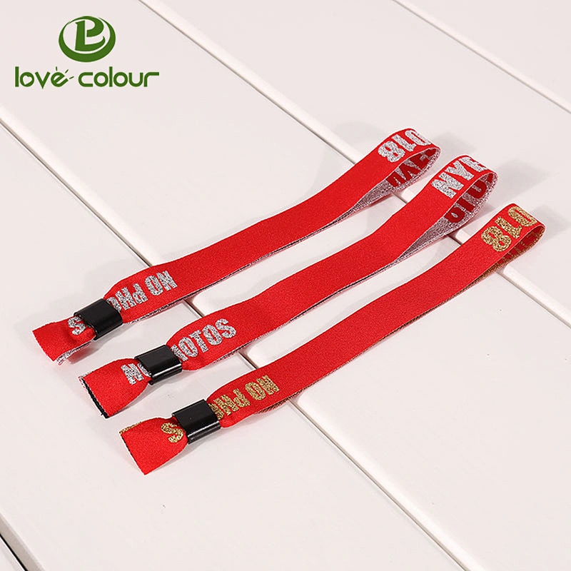 New Year festival custom wrist bands polyester fabric wristband