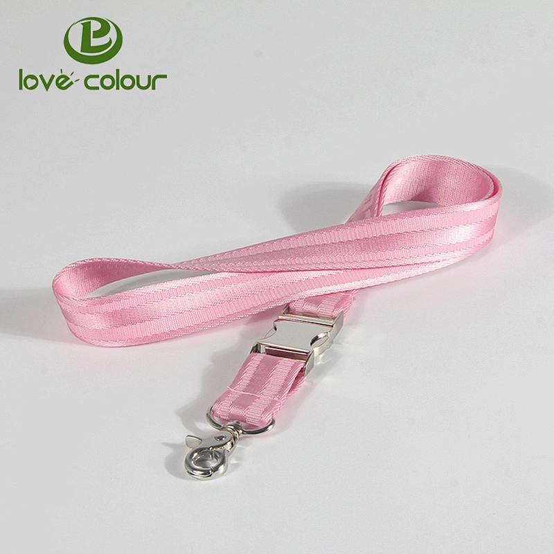 Nylon custom neck lanyard strap with detachable buckle clasp bulldog clasp