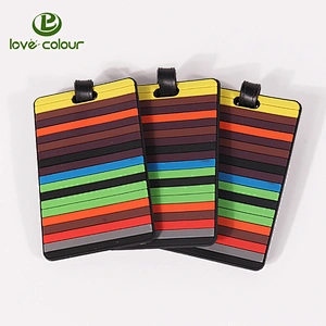 Custom shaped bright colored pvc travel airplane luggage tag