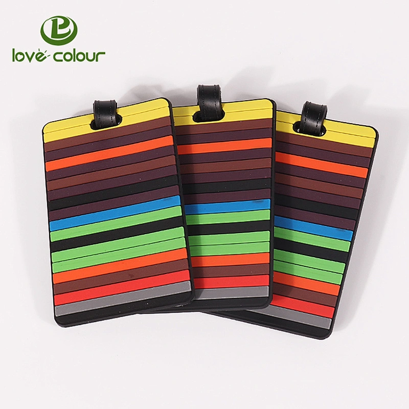 Custom shaped bright colored pvc travel airplane luggage tag