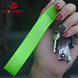 Custom short nylon Keychain Strap And Split Ring