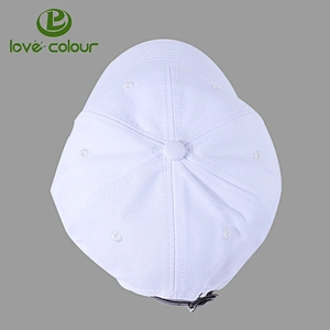Custom outdoor sport white baseball caps with black logo