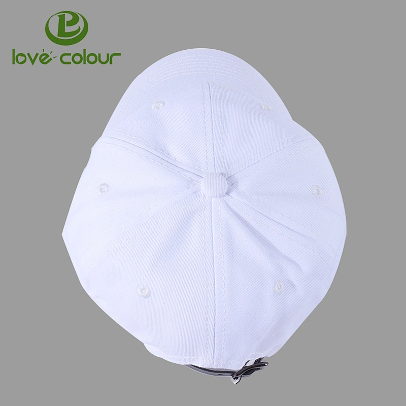 Custom outdoor sport white baseball caps with black logo