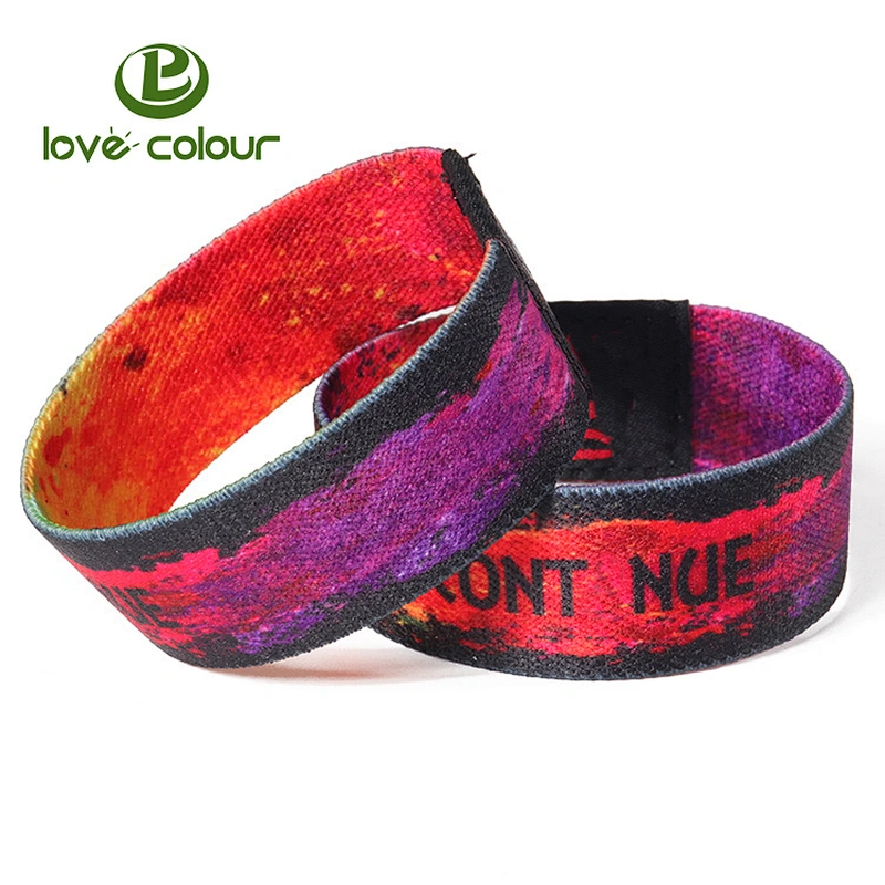 Wholesale Cheap Custom Logo Textile Elastic Wristband For Event
