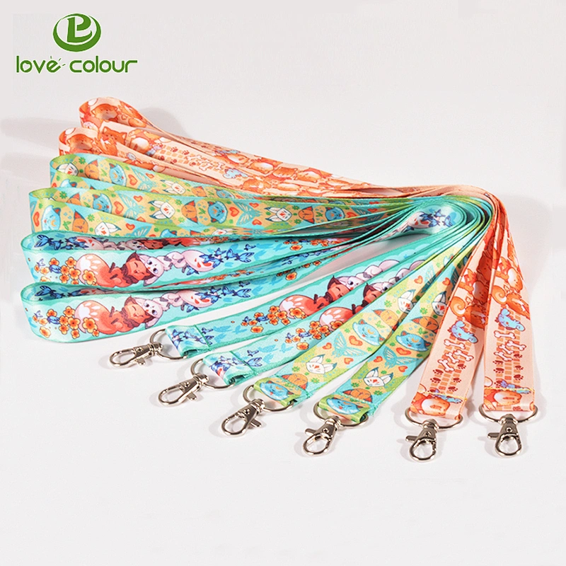 Polyester Material Lanyard Key Chain Custom Logo Lanyard Ribbon