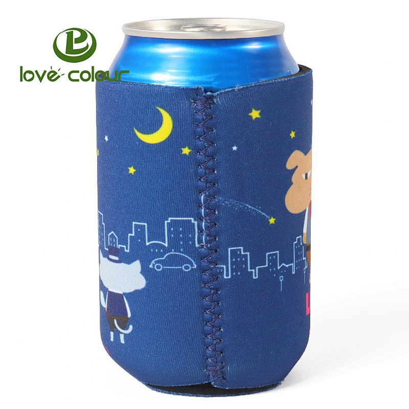 Customized Full Color Printing 5mm Neoprene Beer Can Cooler Holders