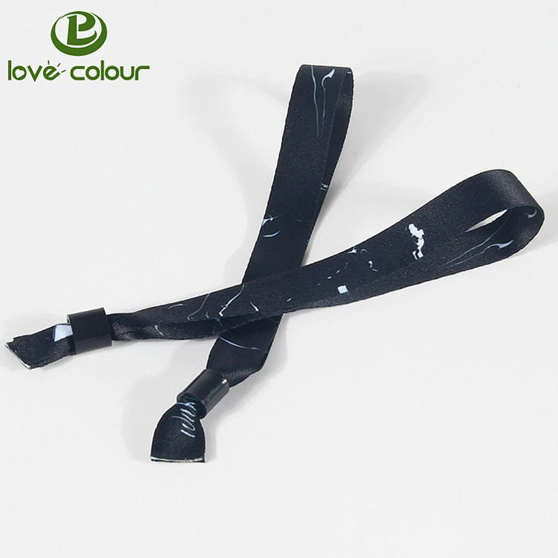 Cheap custom event wristband with plastic lock clip/fabric wrist band for wedding